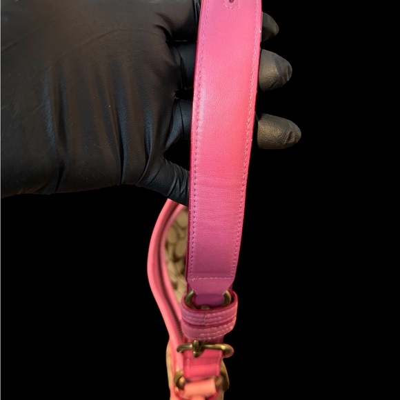 Coach Soho Signature Slim Shoulder Bag 3577 Pink Khaki Y2K Vintage (A519) - Picture 4 of 9